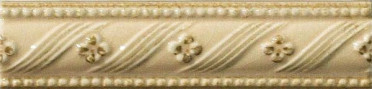 фото Декор Rialto Crema List. Floreale Painted 3.5x15  бежевый цвет, ретро, современный стиль от Vallelunga Ceramica (Италия)