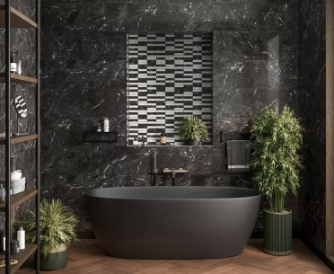 Плитка MOROCCO: ТУБКАЛЬ от Kerama Marazzi (Россия) в интерьере, стиль: классический, черно-белый