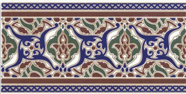 фото Бордюр CENEFA LAYAL 14x28  разноцветная цвет, восточный стиль от Cas Ceramica (Испания)