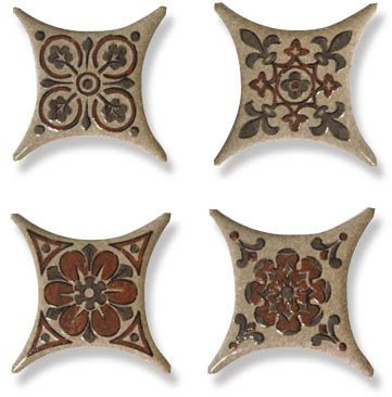 фото Вставка Estrella Set 02 Beige (4 вида) 6.7x6.7  бежевый цвет, от Absolut Keramika (Испания)