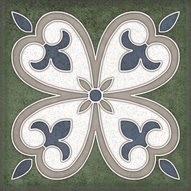фото Настенная плитка SMALTO DECOR 4 VERDE 15x15  зеленый цвет, ар деко, кантри, морской, ретро, средиземноморский стиль от Керлайф (Россия)