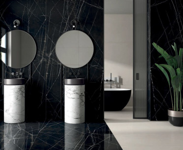 Плитка MARQUINA BLACK BIG SIZES 120X280 от TAU Ceramica (Испания) в интерьере, стиль: классический, современный