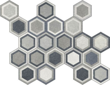 фото Напольная плитка Traffic Combi Grey HEX 25 mix 25x22  серый цвет, современный стиль от Codicer (Испания)