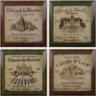 фото Декор Wine Decors Label 4pz 15x15 английский, кантри, кэжуал, прованс, ретро, рустика стиль от Amadis (Испания)