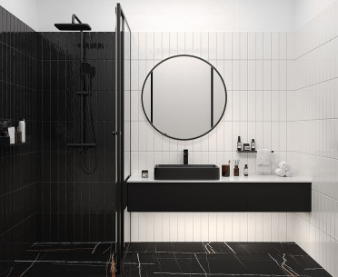 Плитка LIGURIA от Decocer (Индия) в интерьере, стиль: ретро, современный, черно-белый