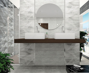 Плитка SHAPE от AltaCera (Россия) в интерьере, стиль: современный, черно-белый