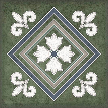 фото Настенная плитка SMALTO DECOR 2 VERDE 15x15  зеленый цвет, ар деко, кантри, морской, ретро, средиземноморский стиль от Керлайф (Россия)