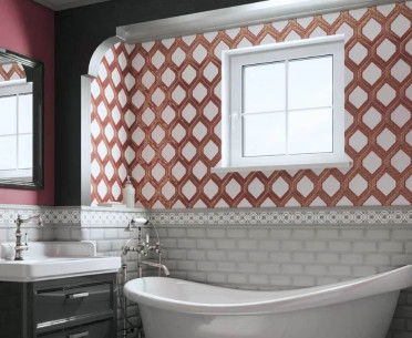Плитка КЛЕМАНСО от Kerama Marazzi (Россия) в интерьере, стиль: ар деко, прованс, романтизм, современный, средиземноморский, черно-белый