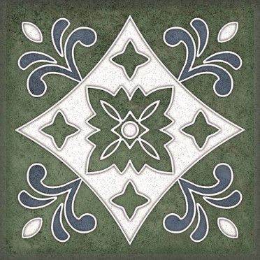 фото Настенная плитка SMALTO DECOR 3 VERDE 15x15  зеленый цвет, ар деко, кантри, морской, ретро, средиземноморский стиль от Керлайф (Россия)