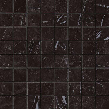 фото Мозаика керамогранит Marvel Stone Nero Marquina Mosaico Matt (AS3Z) 30x30  черный цвет, классический, романтизм, современный, черно-белый стиль от Atlas Concorde (Италия)