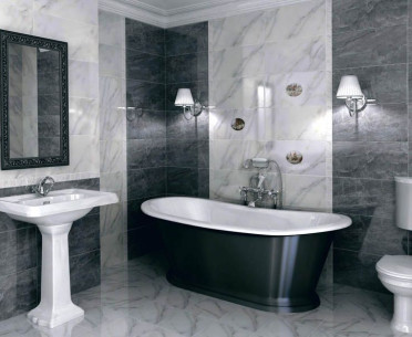Плитка ВИНДЗОР от Kerama Marazzi (Россия) в интерьере, стиль: английский, классический, черно-белый