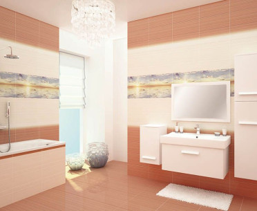 Плитка SUNRISE от Cersanit (Россия) в интерьере, стиль: романтизм, современный