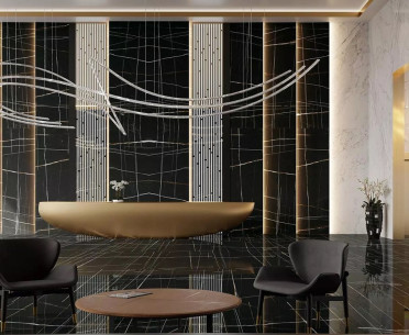 Плитка СУПЕРМАКСИ: MARBLE САХАРА от Kerama Marazzi (Россия) в интерьере, стиль: классический, современный