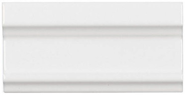 фото Бордюр ADNE5324 CORNISA CLASICA BLANCO Z 7.5x15  белый цвет, прованс, ретро, средиземноморский, черно-белый стиль от ADEX (Испания)
