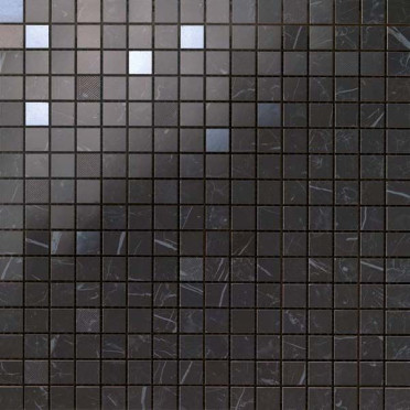 фото Мозаика настенная Marvel Stone Nero Marquina  Mosaic Q (9MQN) 30.5x30.5  черный цвет, классический, романтизм, современный, черно-белый стиль от Atlas Concorde (Италия)