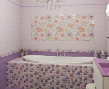 Плитка AQUARELLE от Gracia Ceramica (Россия) в интерьере, стиль: романтизм