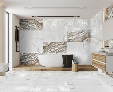 Плитка BOUTIQUE от Del Conca (Италия) в интерьере, стиль: классический, современный, черно-белый
