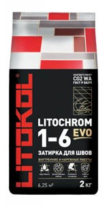 Затирка влагостойкая LITOCHROM 1-6 EVOLE.120 жемчужно-серый 2кг