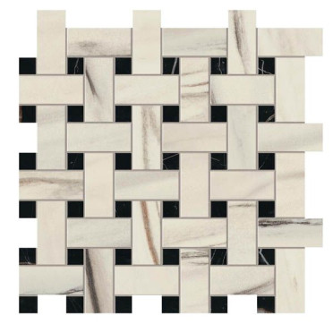 фото Мозаика Marvel Dream Bianco F. Basket Weave Matt (AOVJ) 30.5x30.5  белый цвет, классический, модерн, современный, черно-белый стиль от Atlas Concorde (Италия)