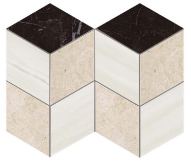 фото Мозаика керамогранит Marvel Stone Mosaico Esagono Geo Warm Lapp. (AS2M) 25.4x35.2 классический, романтизм, современный, черно-белый стиль от Atlas Concorde (Италия)