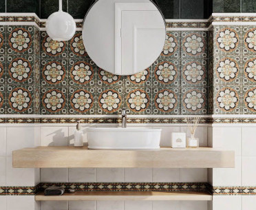 Плитка СТЕММА от Kerama Marazzi (Россия) в интерьере, стиль: милано, пэчворк