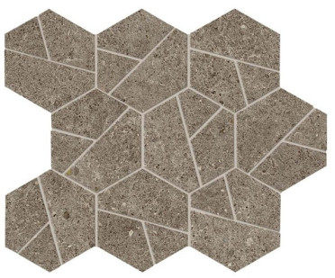 фото Мозаика Boost Stone Taupe Mosaico Hex (A7CX) 25x28.5  коричневый цвет, классический, лофт, современный, средиземноморский стиль от Atlas Concorde (Италия)