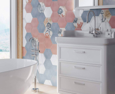 Плитка ЭЛЬ САЛЕР от Kerama Marazzi (Россия) в интерьере, стиль: морской, ретро, средиземноморский
