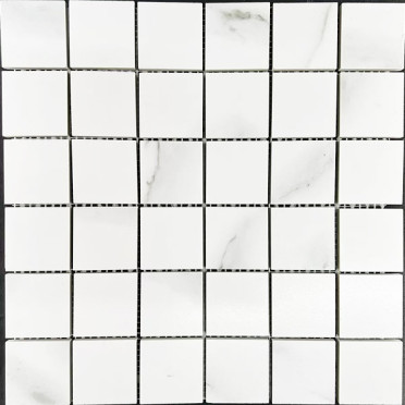фото Мозайка Statuario Eva Satin Mosaic 30x30  белый цвет, классический, современный стиль от Velsaa (Индия)