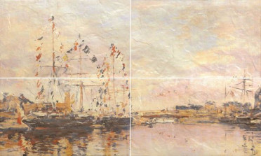 фото Панно Normandie beige panno 01 (комплект из 4 шт) 60x100  бежевый цвет, морской, современный стиль от Gracia Ceramica (Россия)