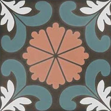 фото Керамогранит SYNC FLOWER BLUE (125634) 15x15  разноцветная цвет, ар деко, модерн, пэчворк, средиземноморский стиль от DNA Tiles (Испания)