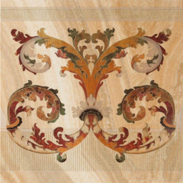 фото Бордюр напольный Madras dorado Cenefa Marmi 60x60  бежевый цвет, античный, ар деко, классический стиль от Pamesa (Испания)