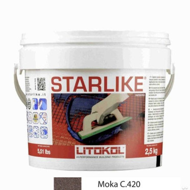 фото Litochrom Starlike C.420 мокко (2,5 кг)  коричневый цвет, от Litokol (Россия)