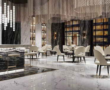 Плитка СУПЕРМАКСИ: MARBLE КАПРАЯ от Kerama Marazzi (Россия) в интерьере, стиль: классический, современный
