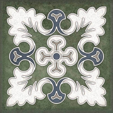 фото Настенная плитка SMALTO DECOR 1 VERDE 15x15  зеленый цвет, ар деко, кантри, морской, ретро, средиземноморский стиль от Керлайф (Россия)
