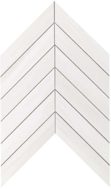 фото Мозаика настенная Marvel Stone Chevron Bianco Dolomite Wall (9SCD) 30.5x25  белый цвет, классический, романтизм, современный, черно-белый стиль от Atlas Concorde (Италия)