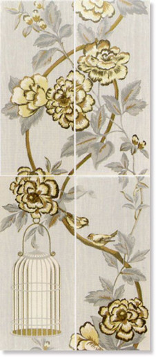 фото Панно COMP.4PZ VIV.ARG/ORO GABBIA 50x120 от Vallelunga Ceramica (Италия)