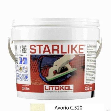 фото Litochrom Starlike C 520 слоновая кость (2,5 кг)  бежевый цвет, от Litokol (Россия)