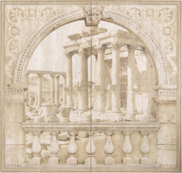 фото Панно TIVOLI MURAL POSEIDON CREMA 62x60  бежевый цвет, античный, классический, романтизм стиль от Saloni Ceramica (Испания)