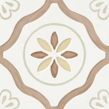 фото Керамогранит LLEVANT CLAY PETALS LT (3386040462) 22.3x22.3  разноцветная цвет, ар деко, кантри, прованс, ретро, средиземноморский стиль от Harmony (Испания)