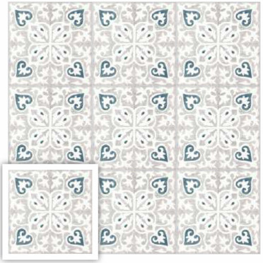 фото Керамогранит Scs Motif Berry 19.8x19.8  серый цвет, пэчворк стиль от Simpolo (Индия)
