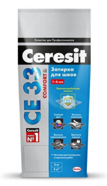фото Затирка Ceresit CE33 для швов 1-6 мм внутри и снаружи Белый 01 2кг  белый цвет, от Ceresit (Россия)