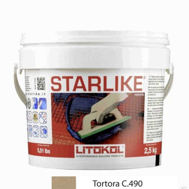 фото Litochrom Starlike C.490 TORTORA  (2,5 кг)  коричневый цвет, от Litokol (Россия)