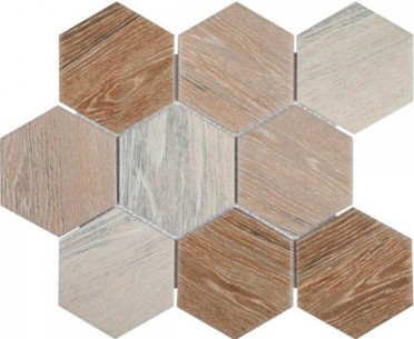 фото Мозаика KHG95-Wood (95x110) 25.6x29.55x6.5  разноцветная цвет, ар деко, классический, романтизм, современный, средиземноморский, черно-белый стиль от Imagine Lab (Китай)