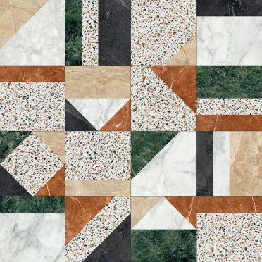 фото Керамогранит PLAY MARBLE WHITE (PF60005896) 20x20  разноцветная цвет, ар деко, классический, лофт, пэчворк, ретро, романтизм, современный, черно-белый стиль от ABK Ceramiche (Италия)