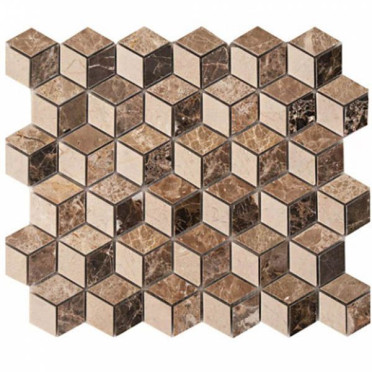 фото CV20140 Мозаика Mos. Cubic Polished Mix 30.5x30.5  двухцветный цвет, классический, современный, черно-белый стиль от Colori Viva (Индия)