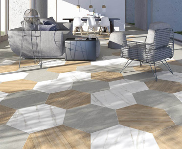 Плитка NIKOI от Vives Ceramica (Испания) в интерьере, стиль: классический, современный, черно-белый