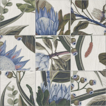 фото Декор DECOR BLUE LEAVES 20x20  синий цвет, ар деко, прованс, рустика стиль от Mainzu (Испания)