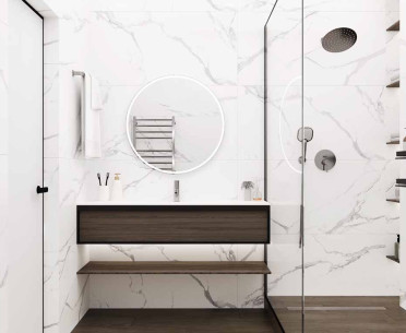 Плитка CALACATTA SPLENDID SILVER от Ceradim (Индия) в интерьере, стиль: классический