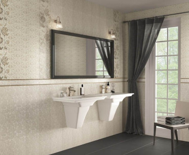 Плитка FIORA от Gracia Ceramica (Россия) в интерьере, стиль: прованс, романтизм, черно-белый
