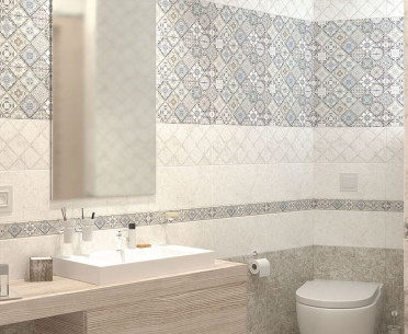 Плитка TREVIS от Alma Ceramica (Россия) в интерьере, стиль: пэчворк, современный